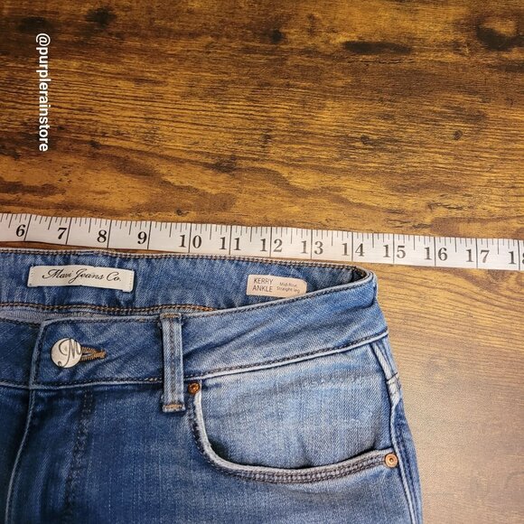 Mavi Jeans 27 Kerry Ankle Mid Rise Straight Fringe Hem Stretch Denim Boho Rodeo - Picture 6 of 12